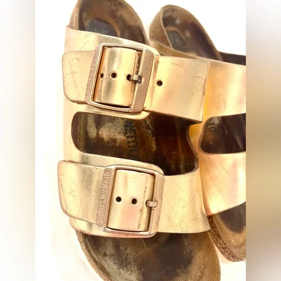 Birkenstock Rose Gold Double Strap Sandals - Picture 8 of 11